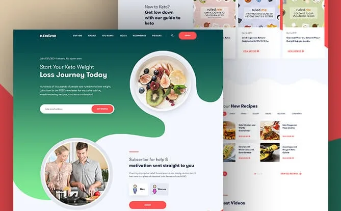 Ruled Me website screenshot with diet and meal-planning content